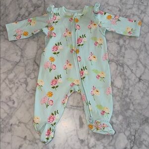 Little Me Floral Ruffle Footie 3M